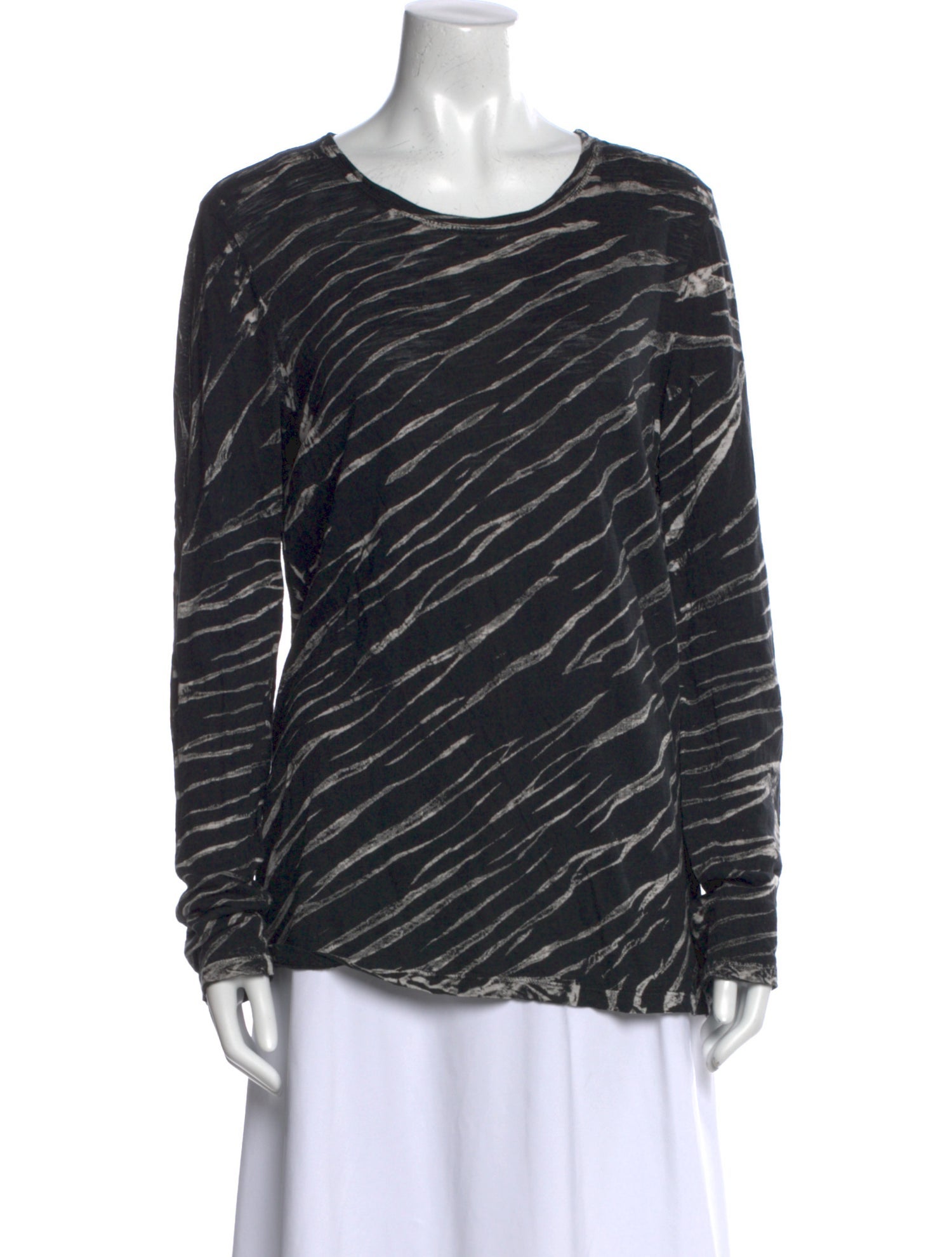 Proenza Schouler Animal Print Scoop Neck Top