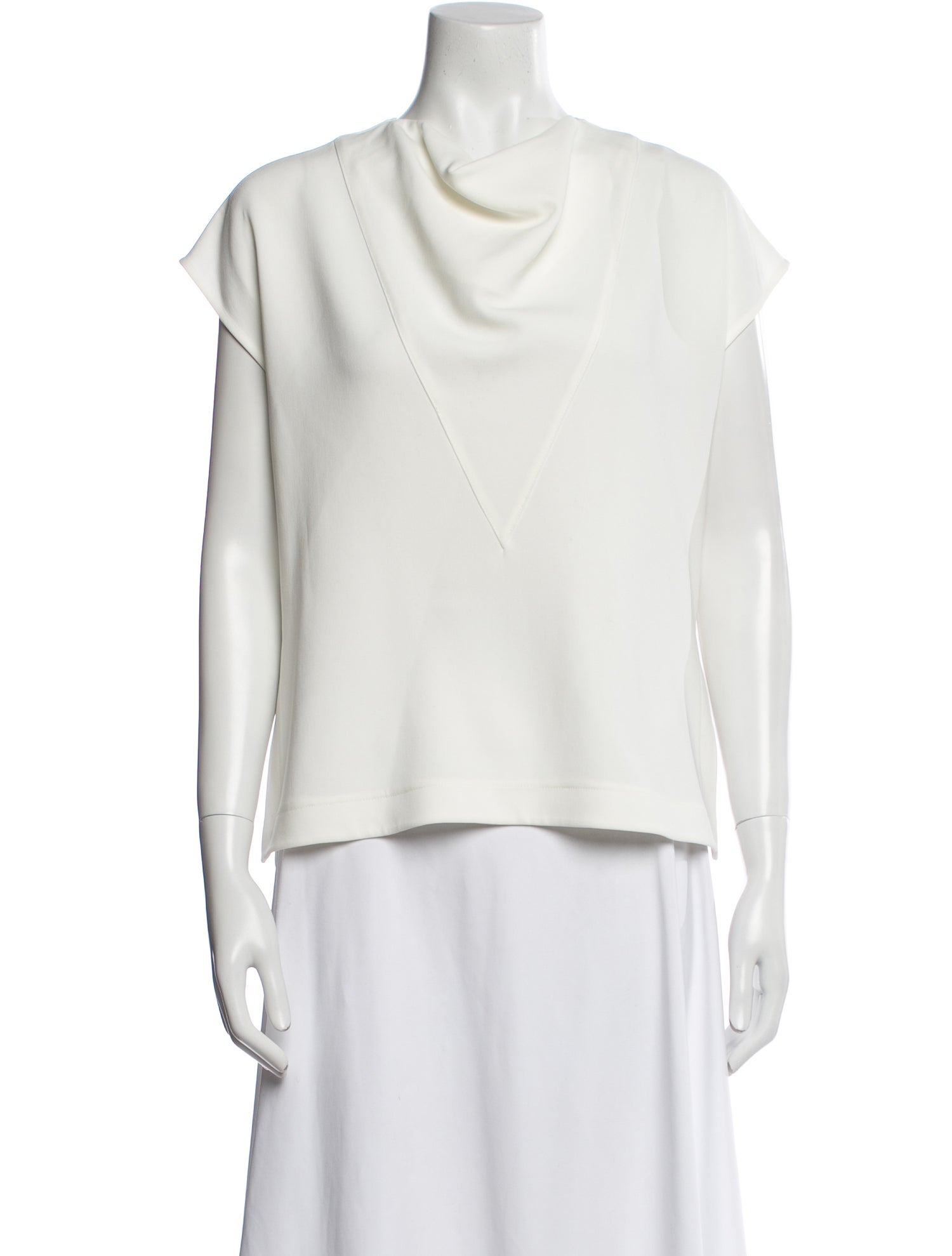 Proenza Schouler Cowl Neck Short Sleeve Blouse