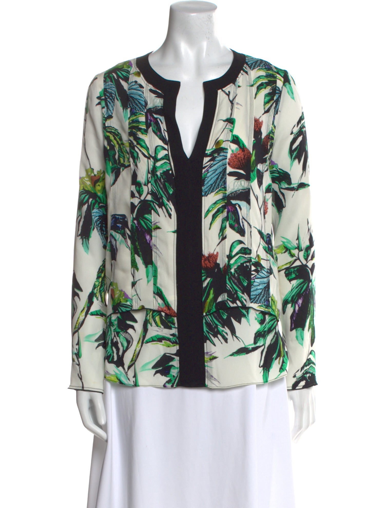Proenza Schouler Silk Floral Print Blouse