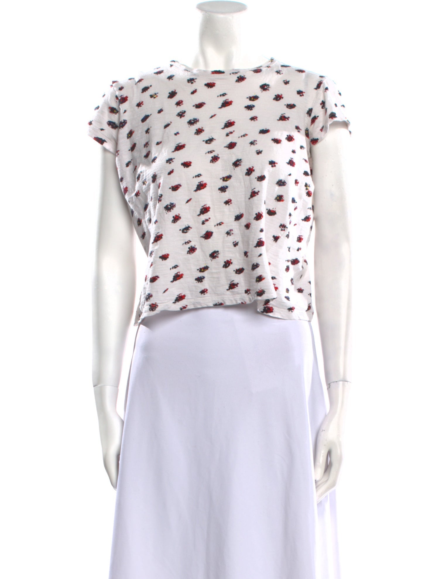 Proenza Schouler Polka Dot Print Crew Neck Crop Top