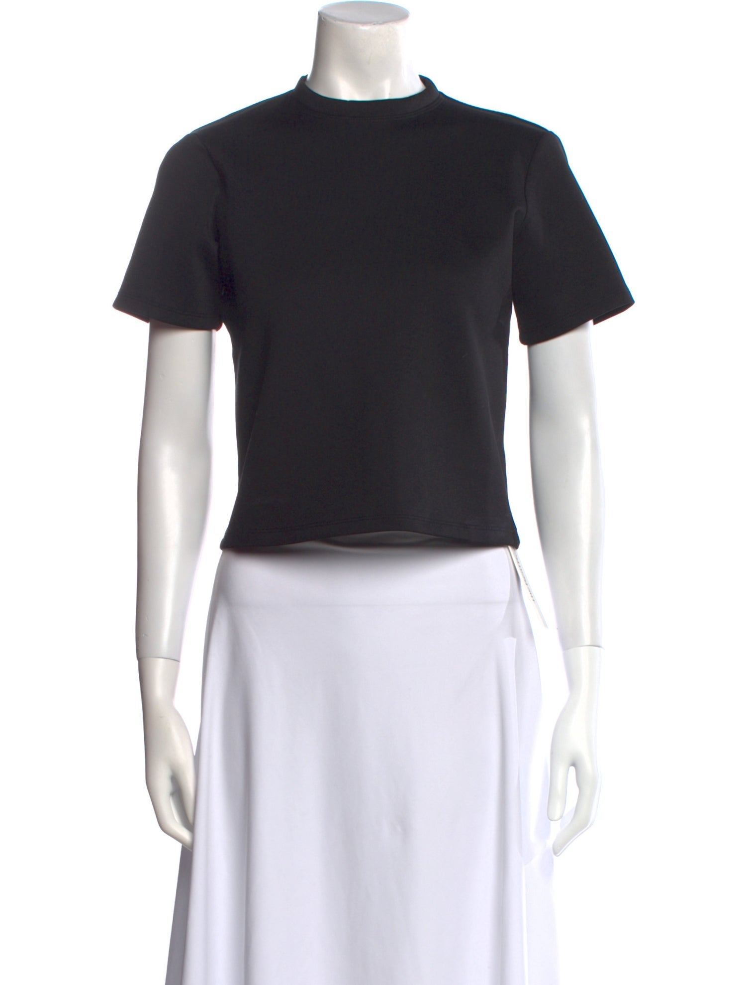 Proenza Schouler Mock Neck Short Sleeve Crop Top