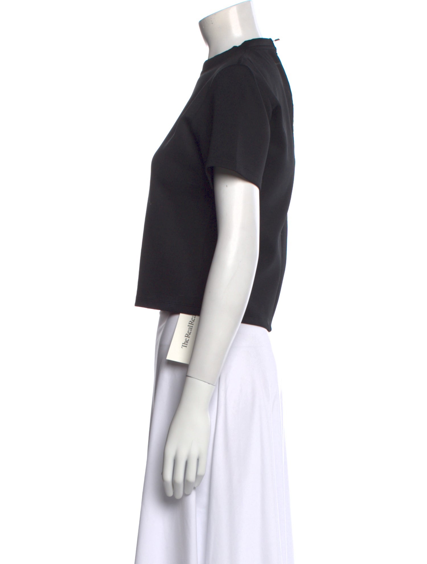 Proenza Schouler Mock Neck Short Sleeve Crop Top