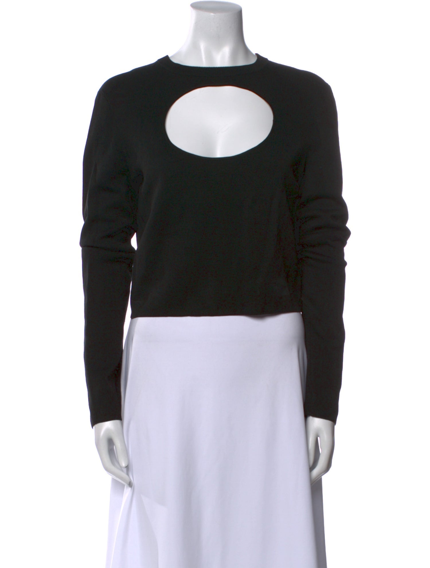 Proenza Schouler Crew Neck Long Sleeve Crop Top