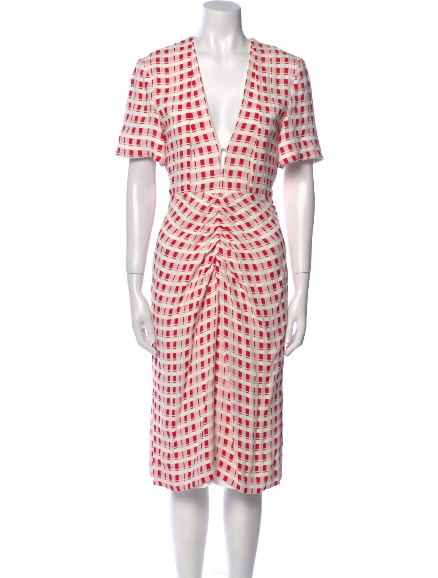 Proenza Schouler Plaid Print Midi Length Dress