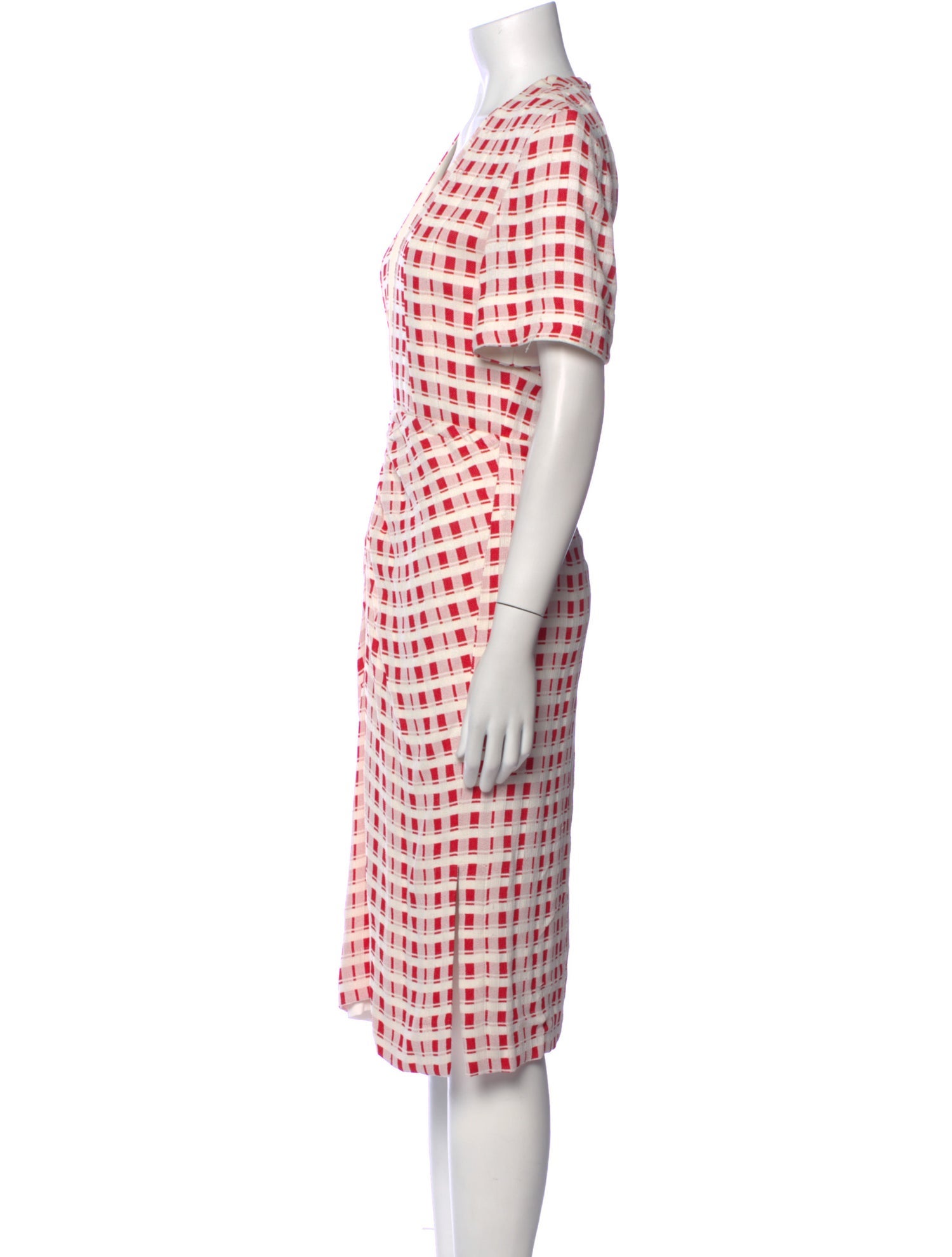 Proenza Schouler Plaid Print Midi Length Dress