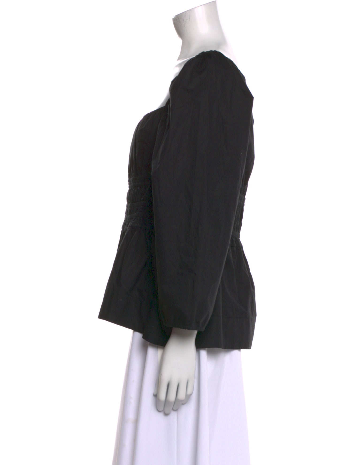 Proenza Schouler Square Neckline Three-Quarter Sleeve Blouse