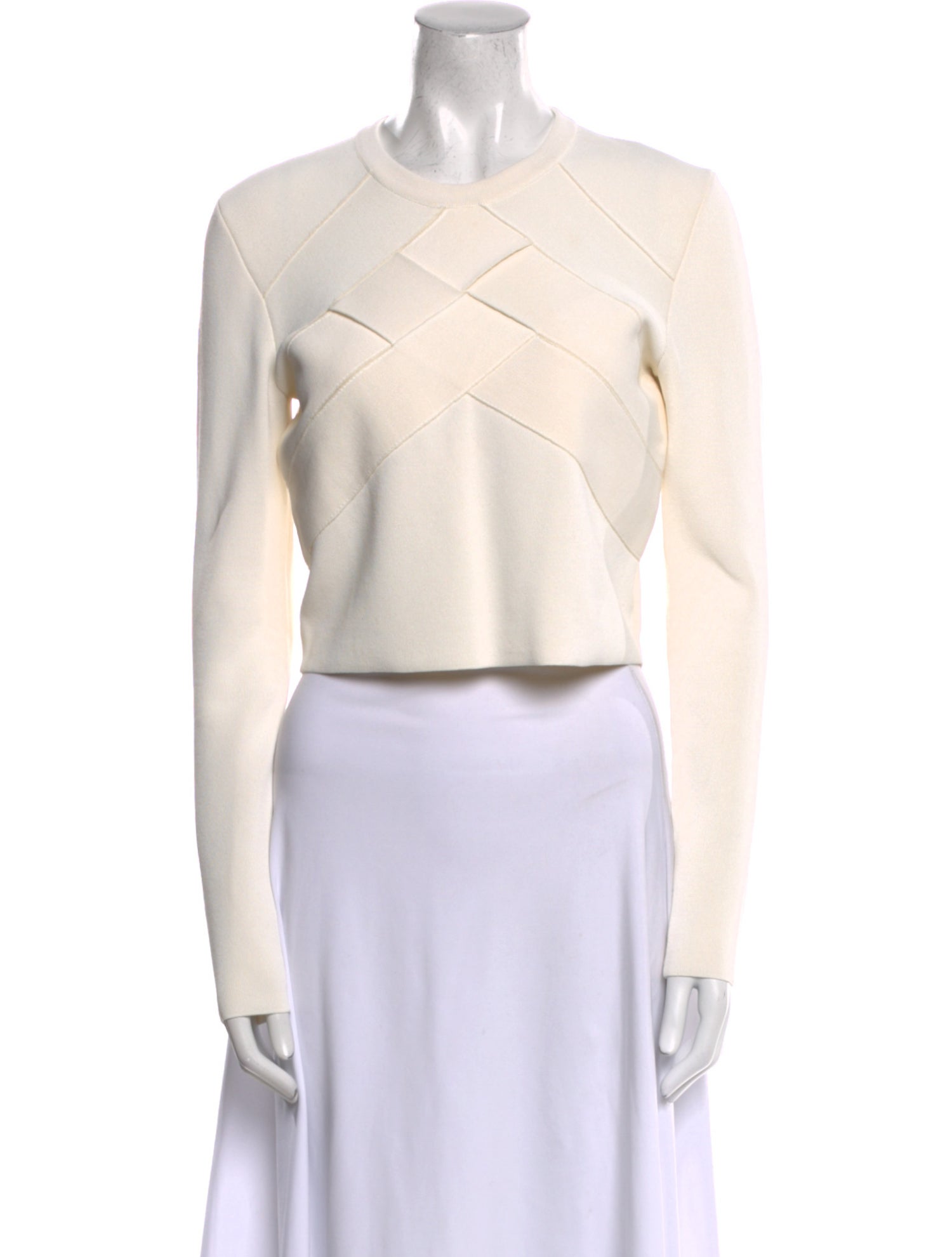 Proenza Schouler Crew Neck Long Sleeve Crop Top