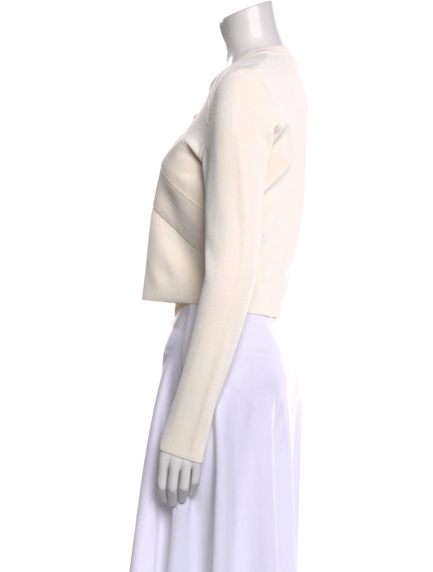 Proenza Schouler Crew Neck Long Sleeve Crop Top