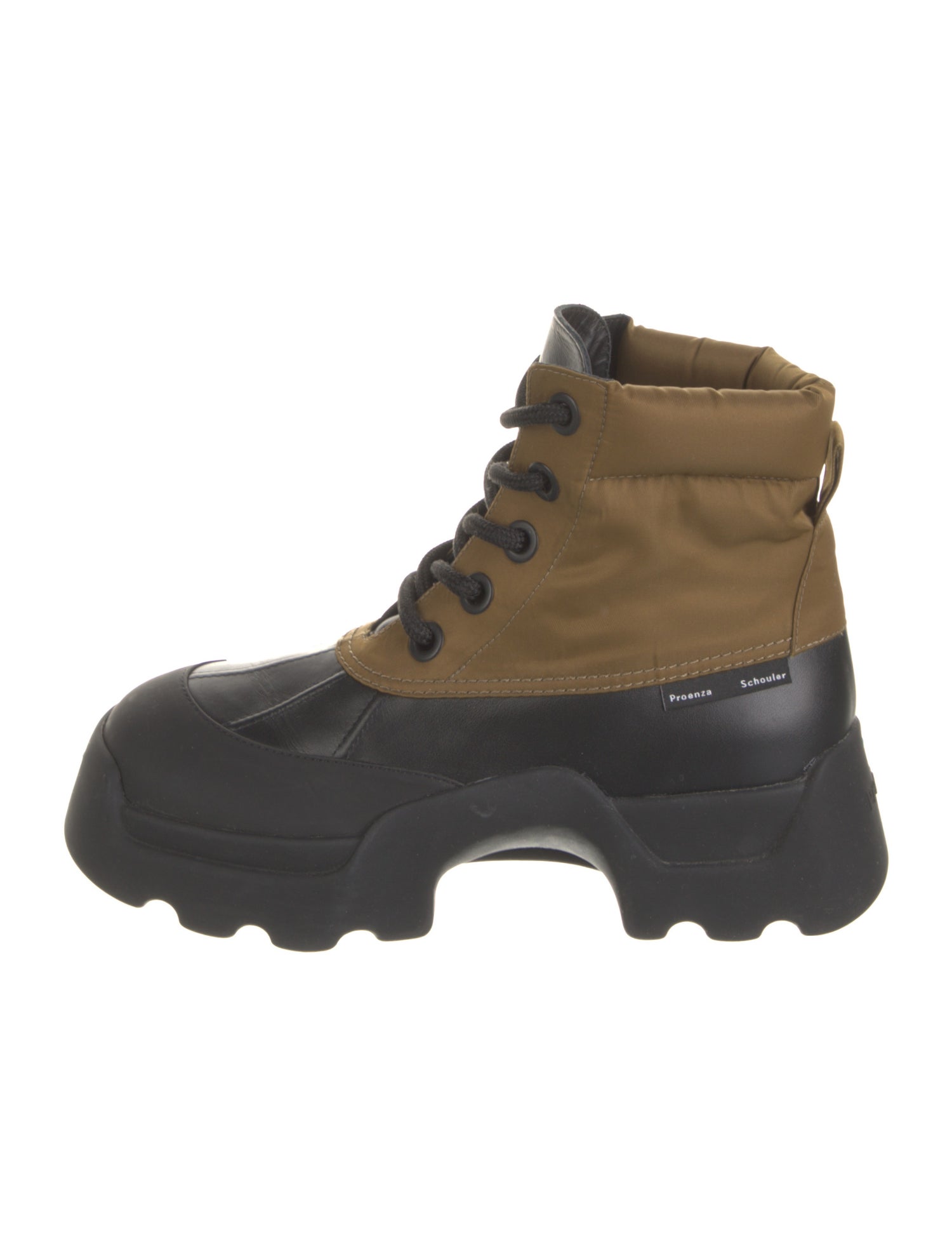 Proenza Schouler Colorblock Pattern Combat Boots