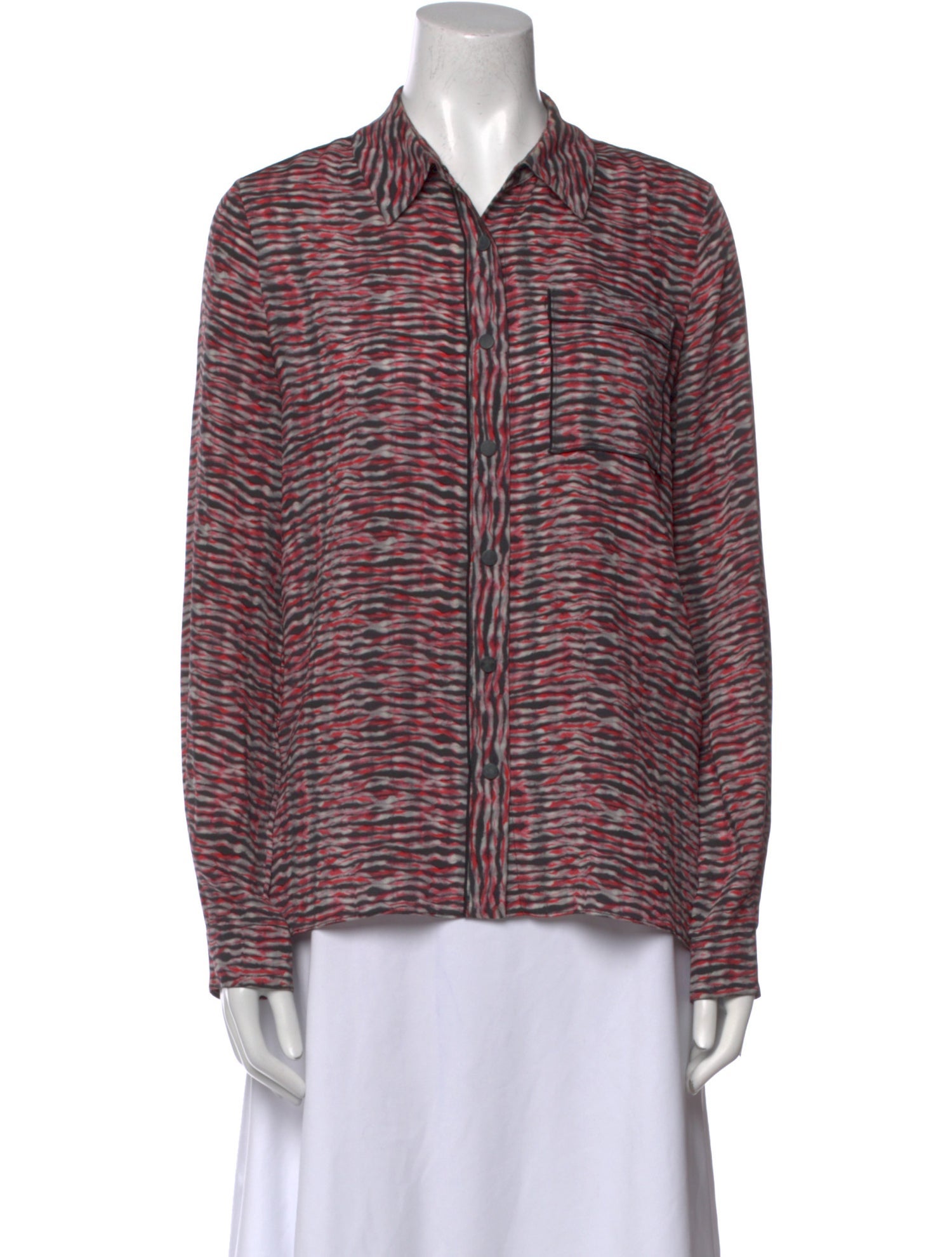 Proenza Schouler Silk Printed Button-Up Top