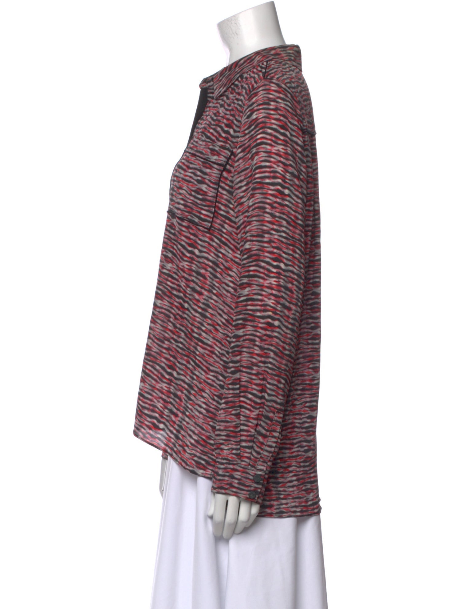 Proenza Schouler Silk Printed Button-Up Top