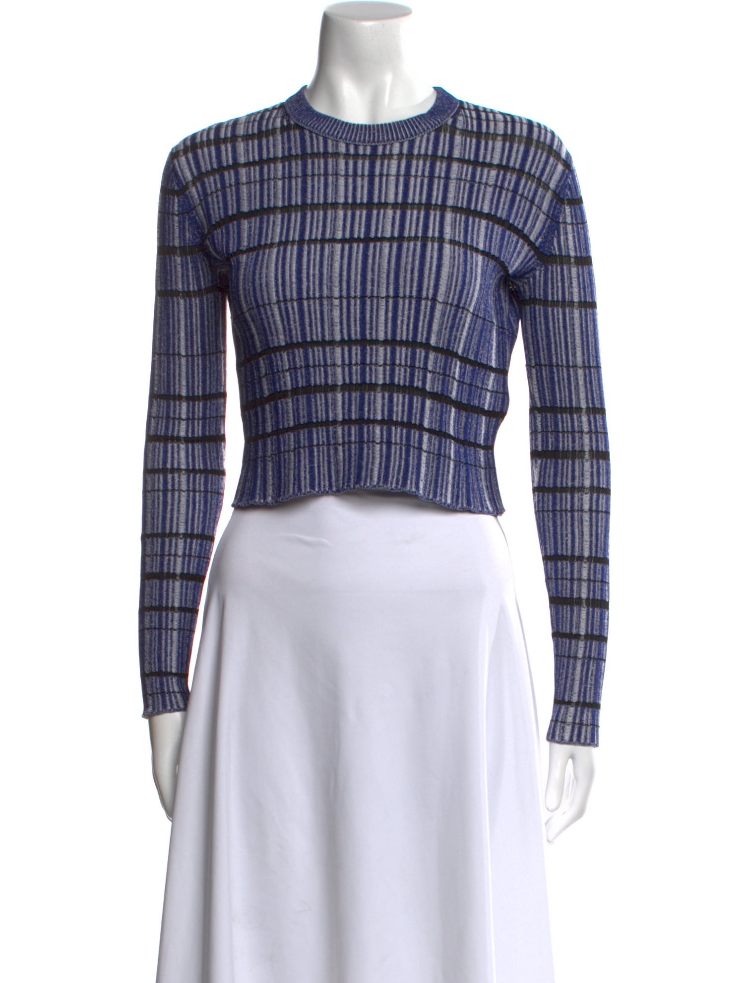 Proenza Schouler Silk Plaid Print Crop Top