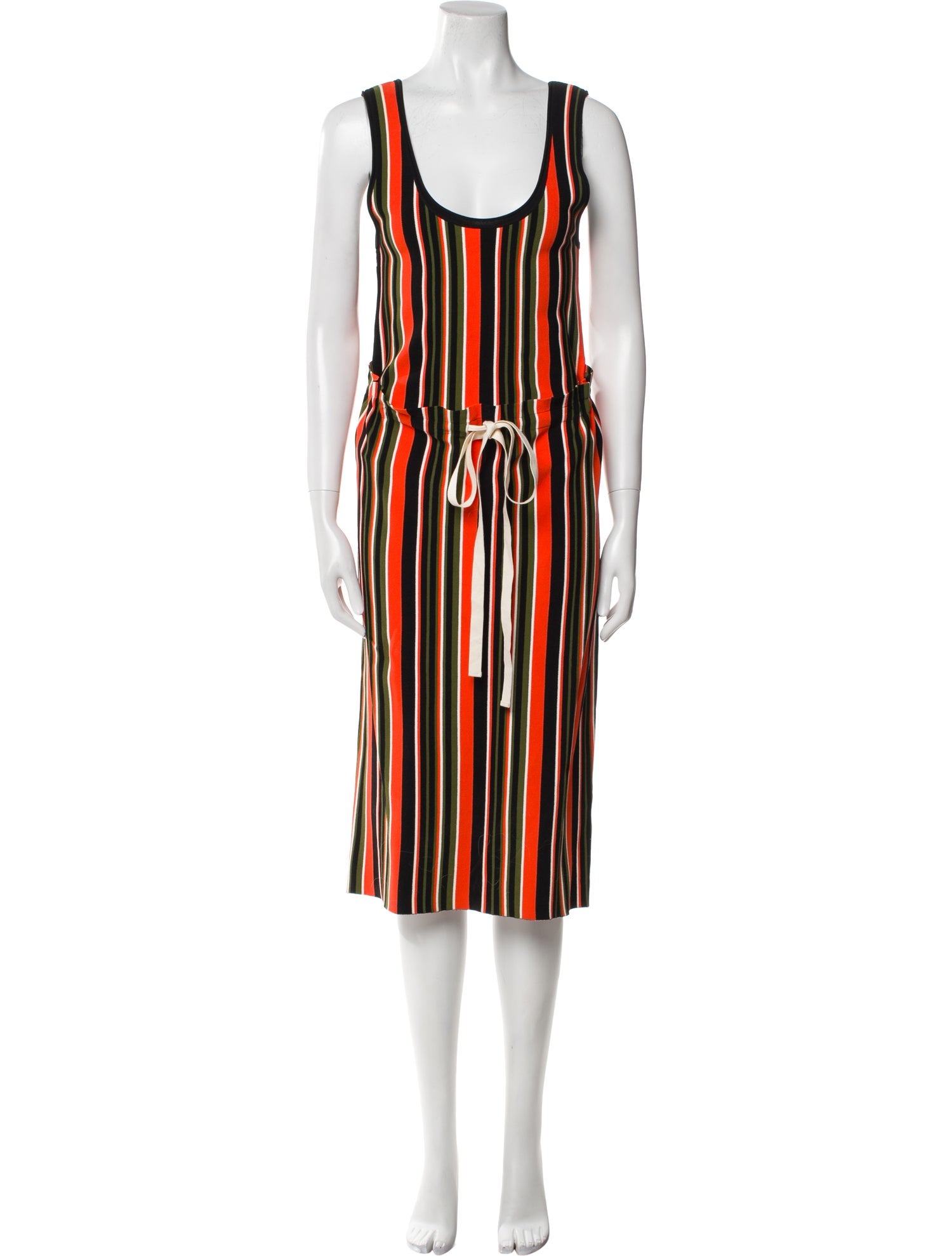 Proenza Schouler Striped Midi Length Dress