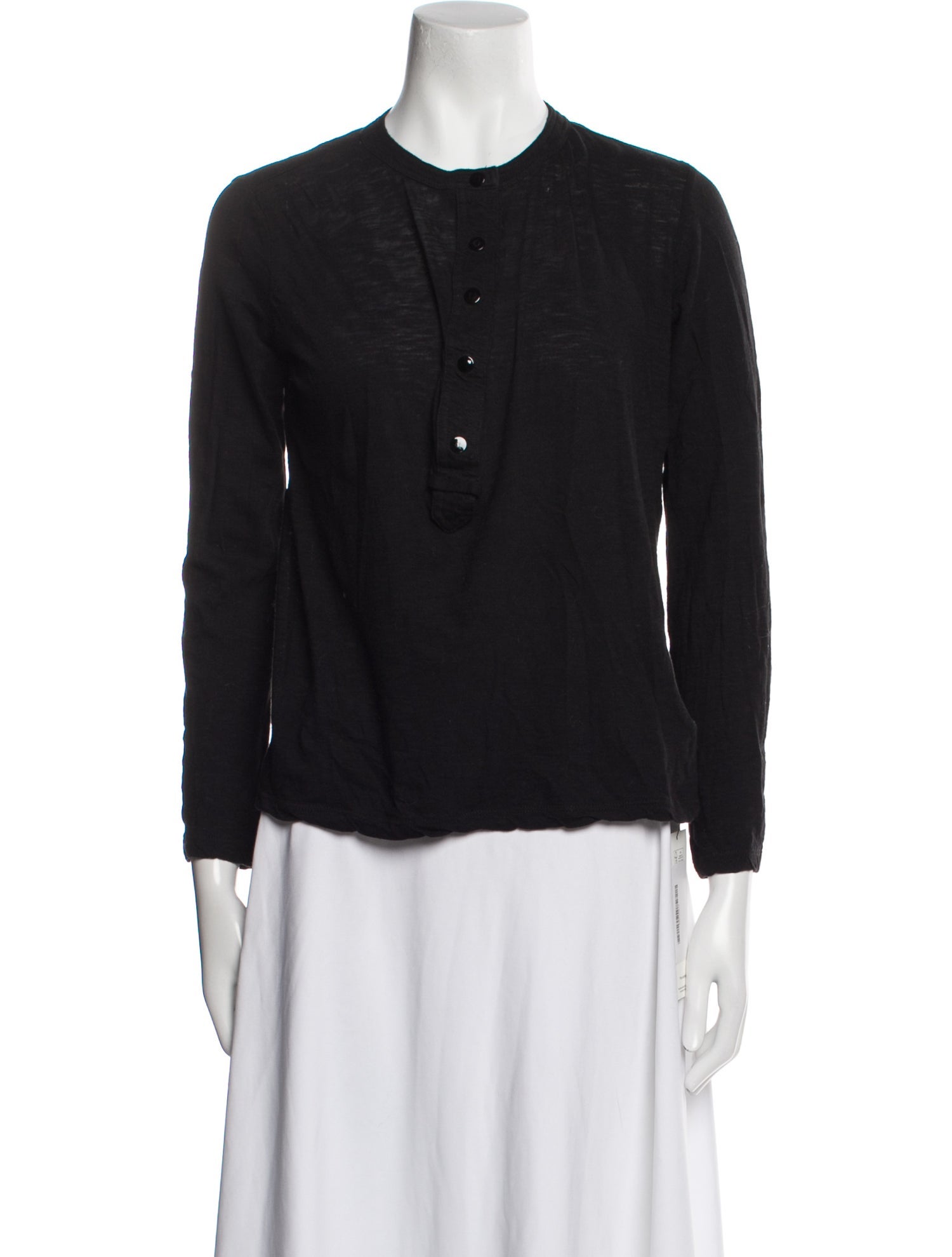 Proenza Schouler Crew Neck Long Sleeve Button-Up Top