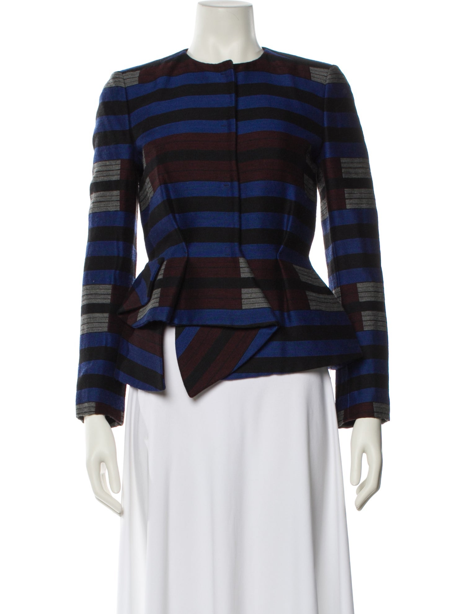 Proenza Schouler Wool Striped Evening Jacket