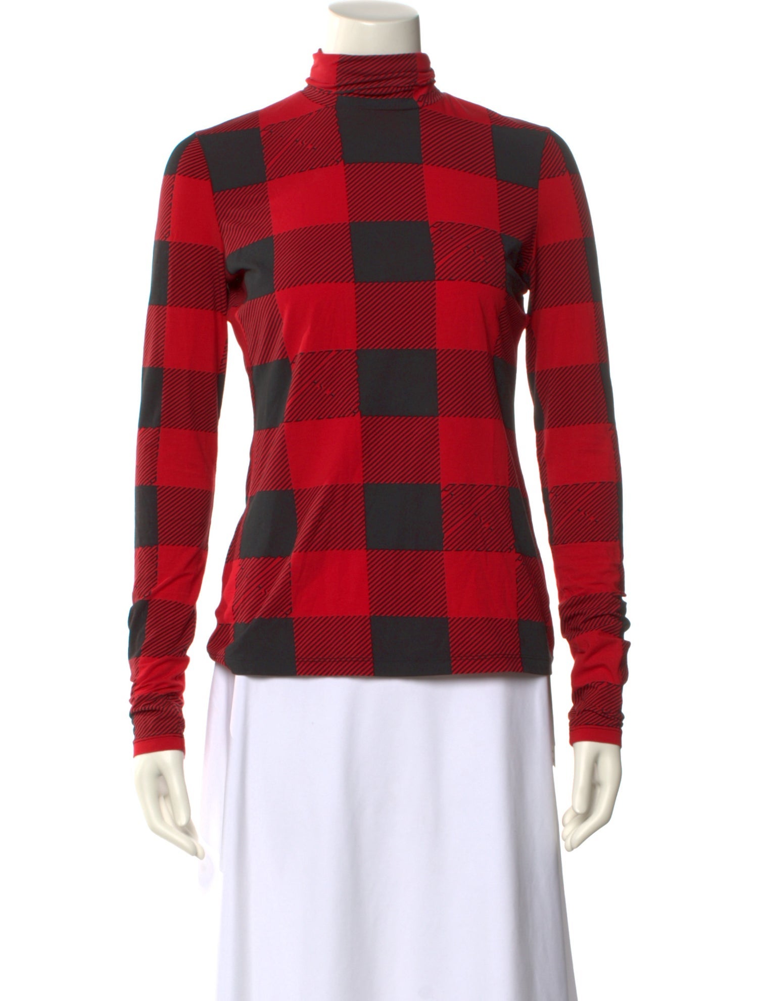 Proenza Schouler Plaid Print Mock Neck Top