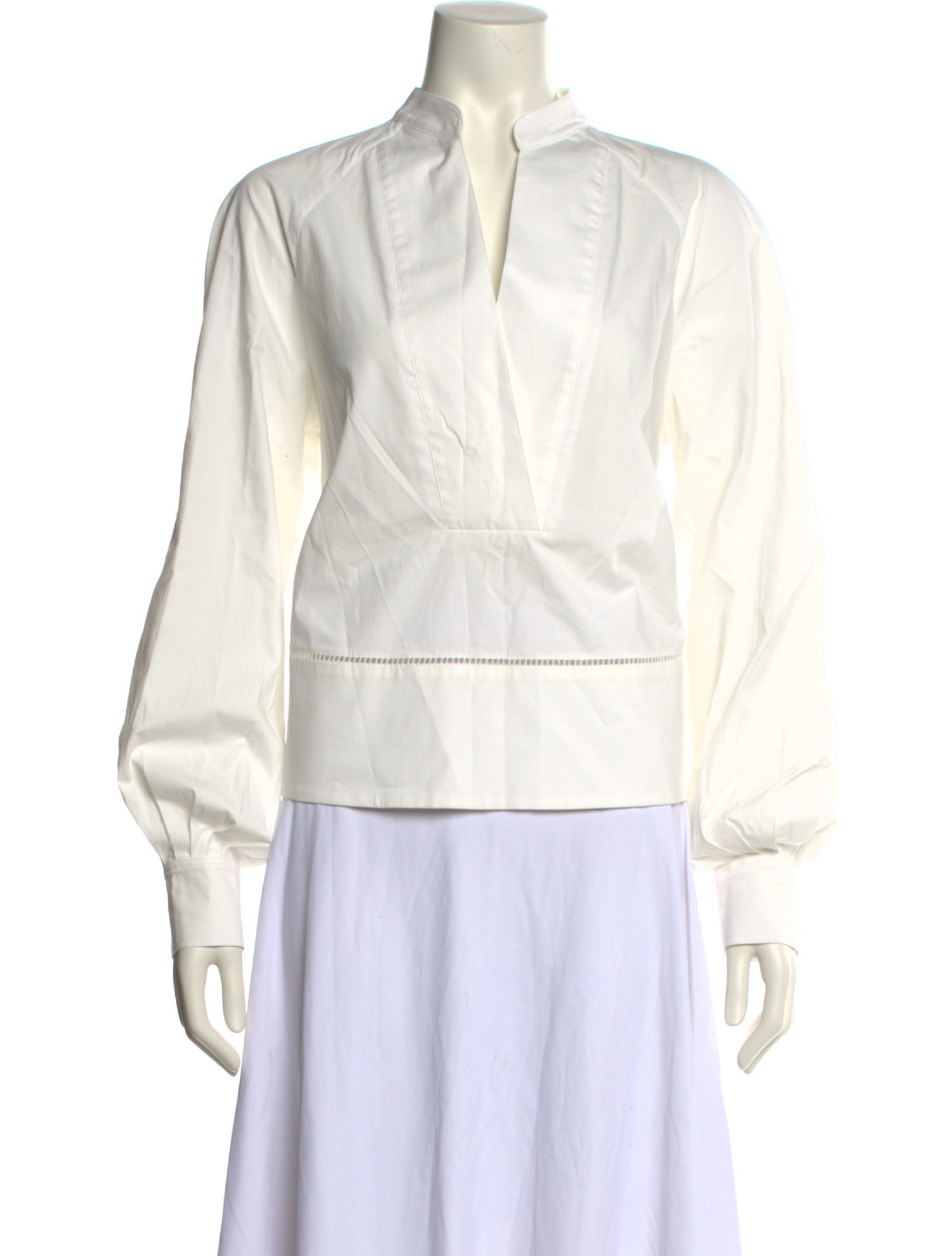 Proenza Schouler V-Neck Long Sleeve Blouse