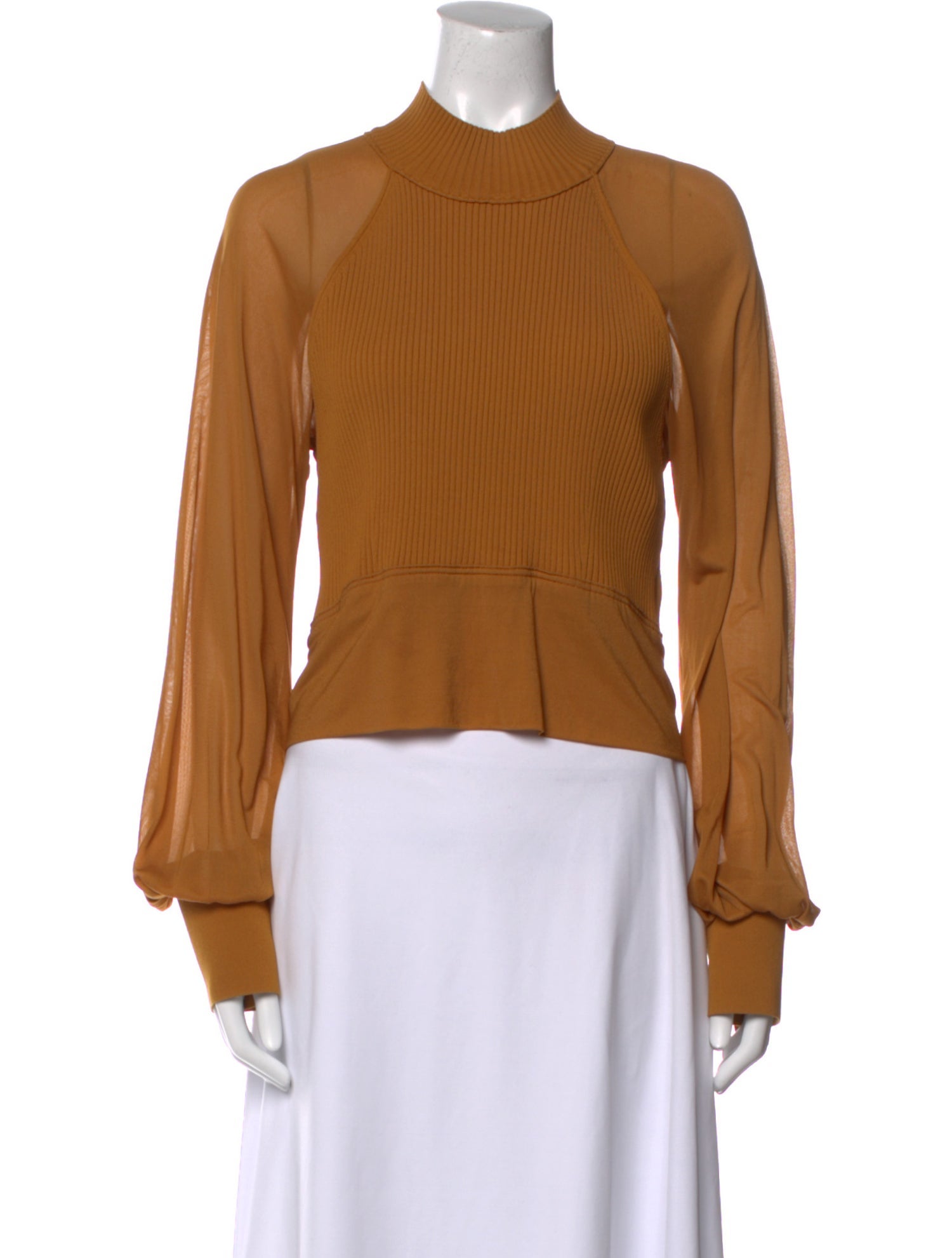 Proenza Schouler Mock Neck Long Sleeve Top