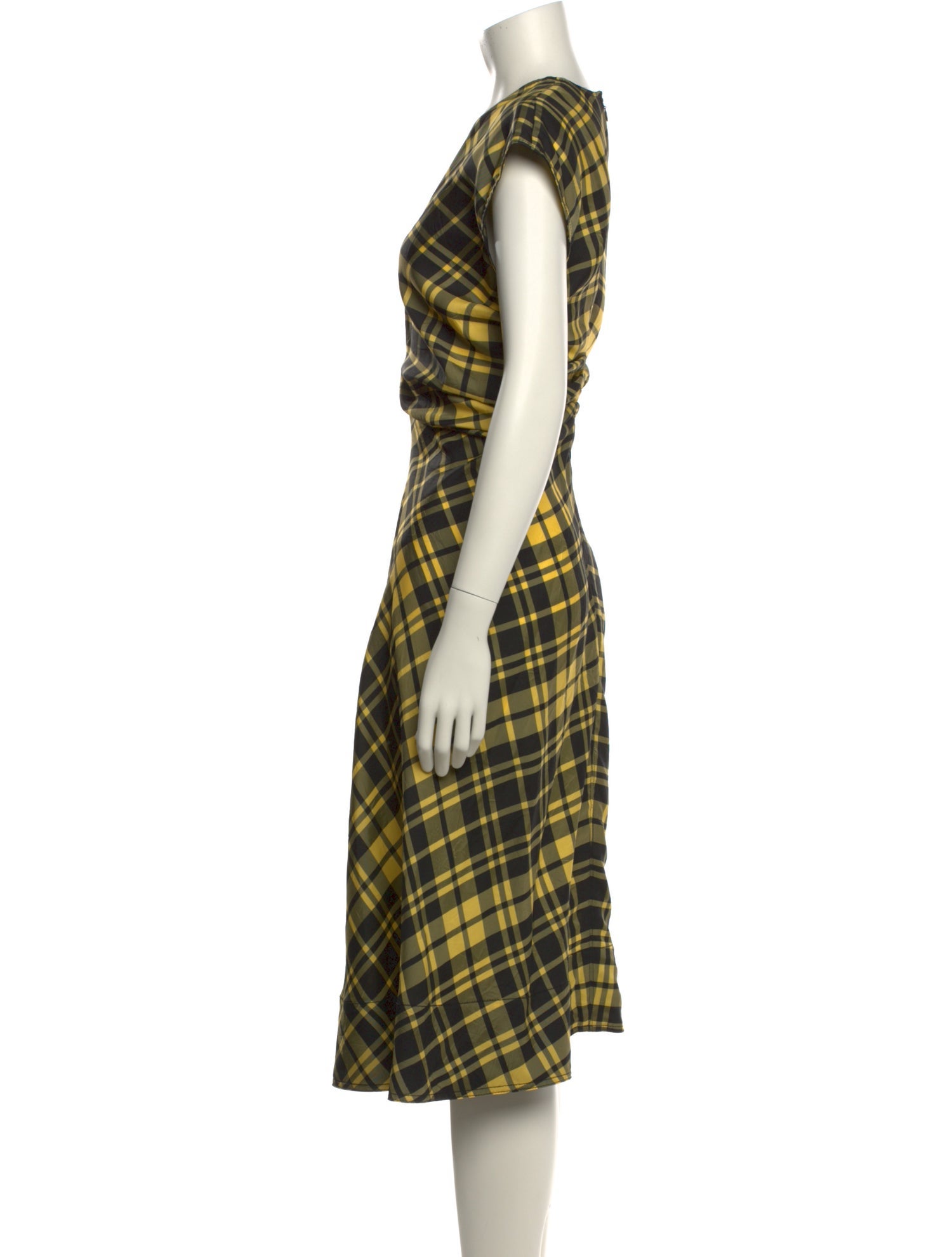 Proenza Schouler Plaid Print Midi Length Dress