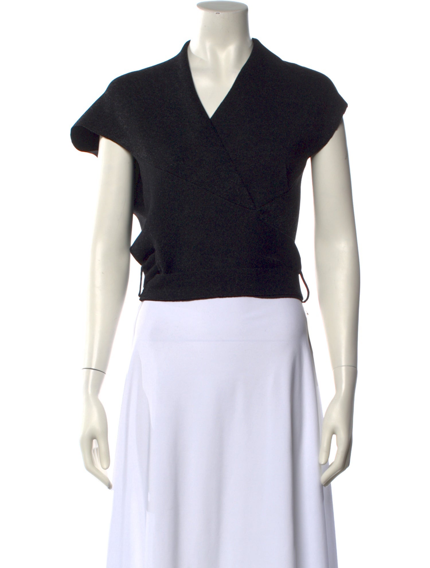 Proenza Schouler V-Neck Short Sleeve Crop Top