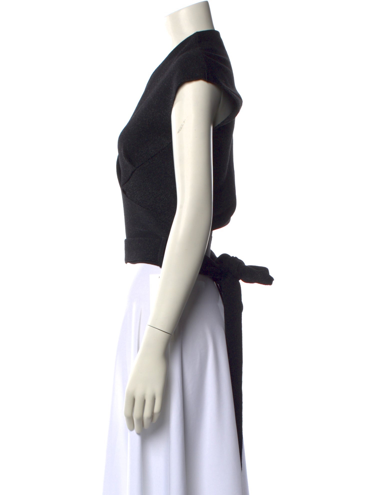 Proenza Schouler V-Neck Short Sleeve Crop Top