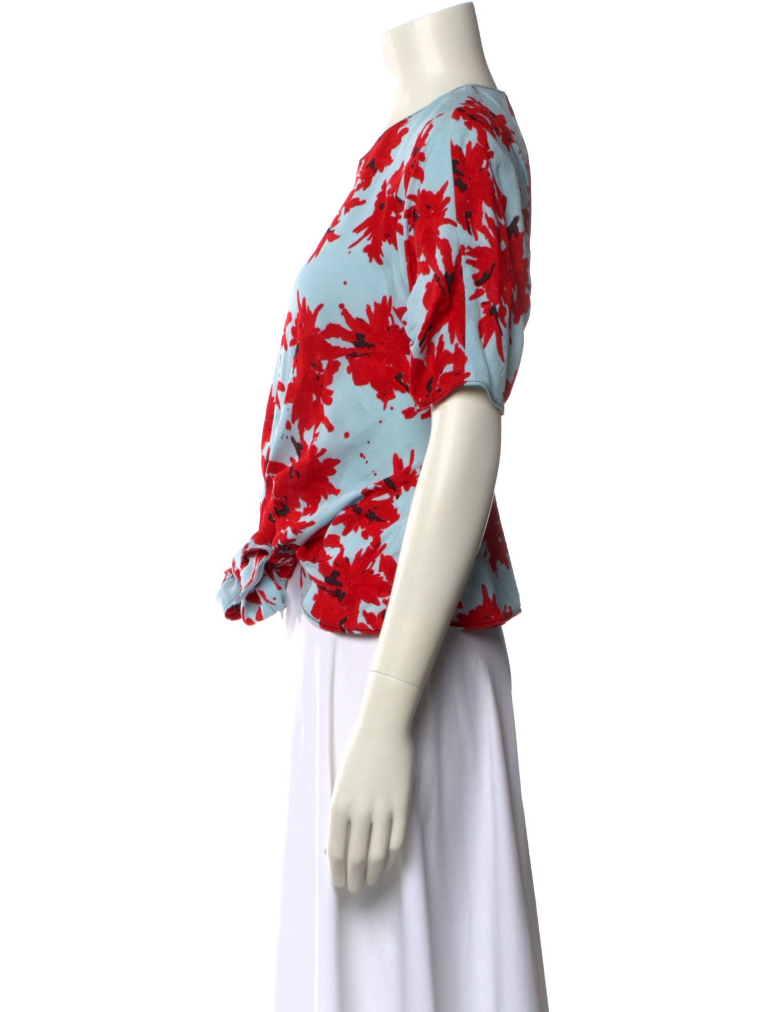 Proenza Schouler Floral Print Crew Neck Crop Top