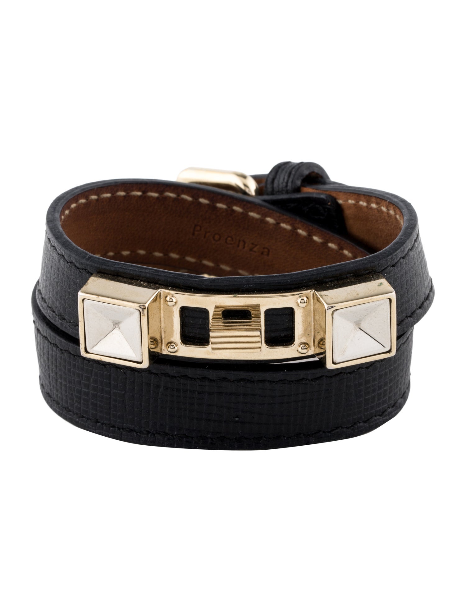Proenza Schouler Leather Linosa Double Wrap Bracelet