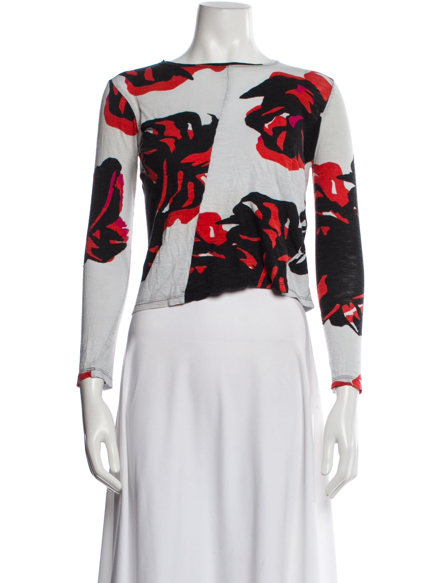 Proenza Schouler Floral Print Crew Neck Top