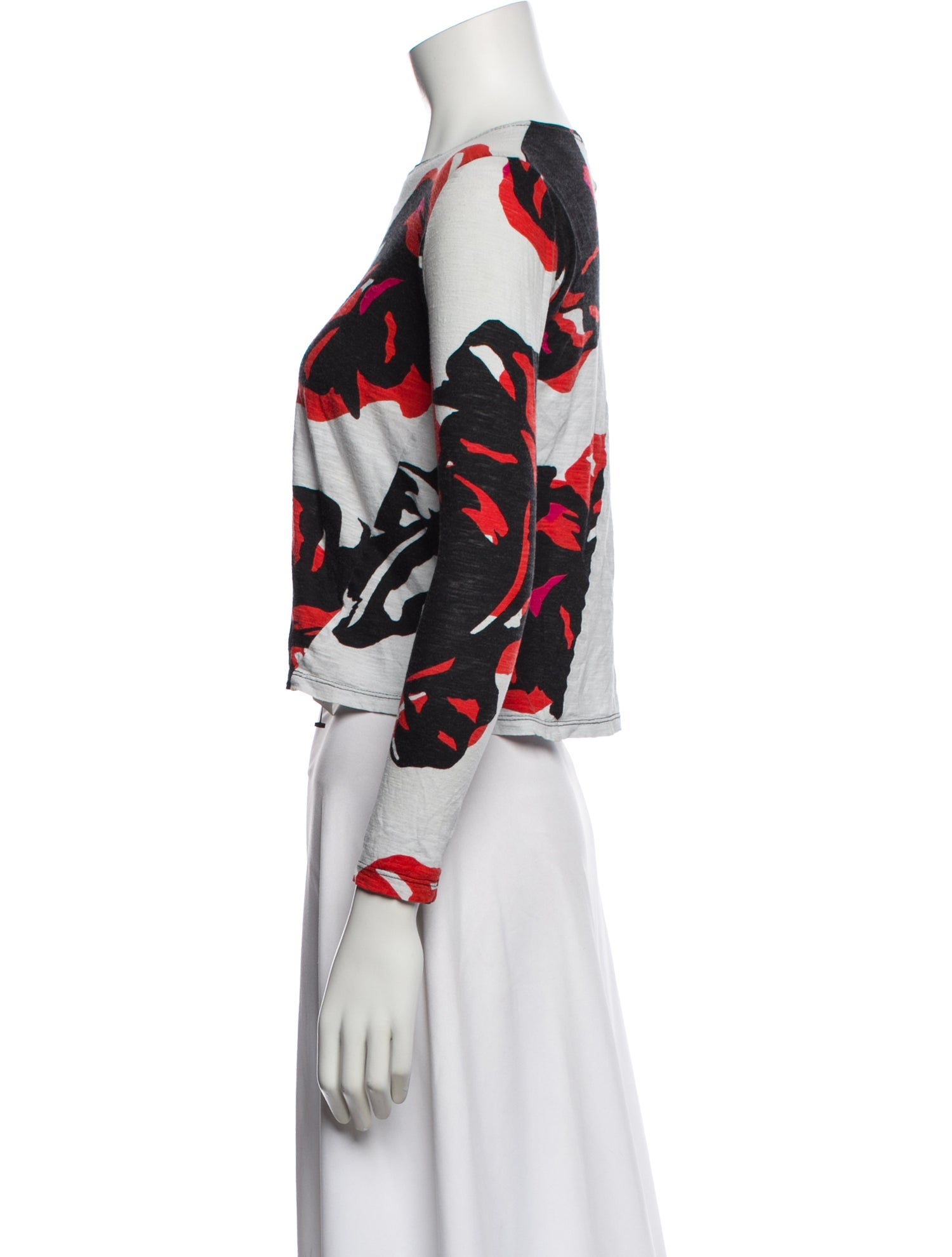 Proenza Schouler Floral Print Crew Neck Top