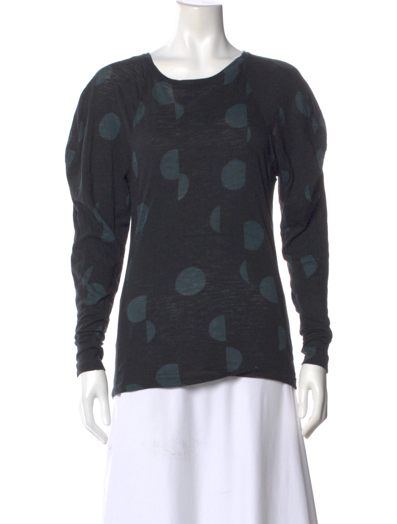 Proenza Schouler Polka Dot Print Crew Neck Top