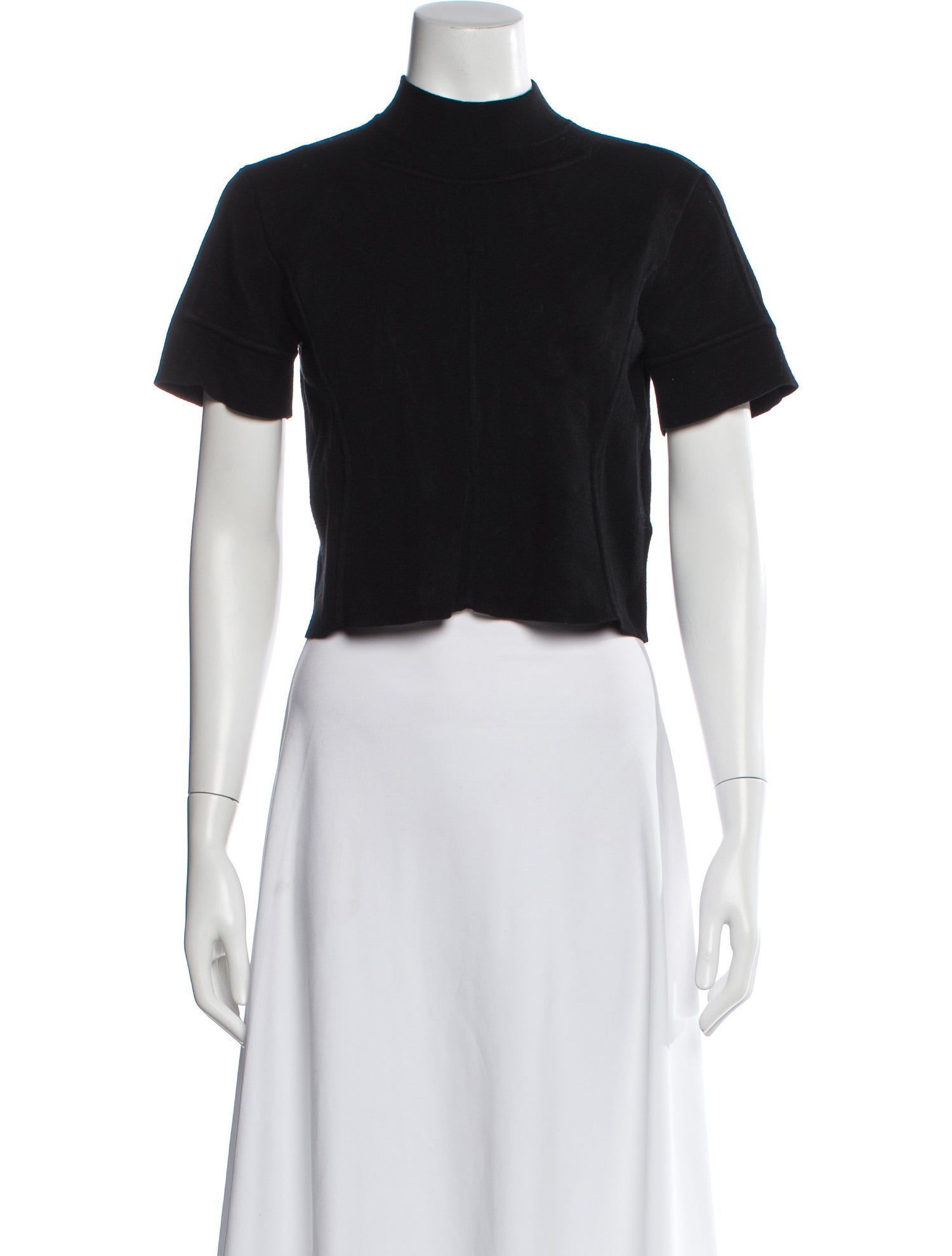 Proenza Schouler Mock Neck Short Sleeve Crop Top