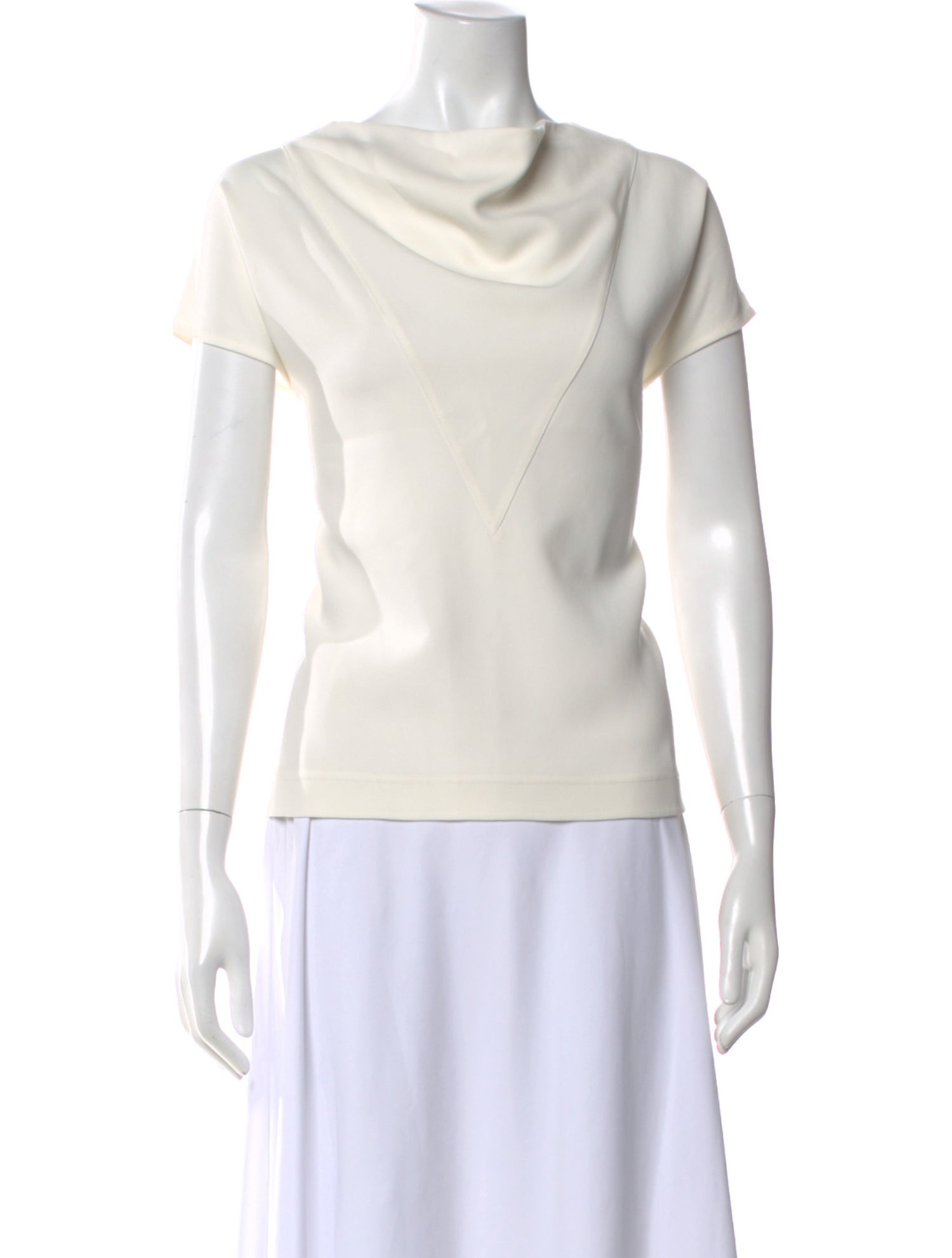 Proenza Schouler Cowl Neck Short Sleeve Top