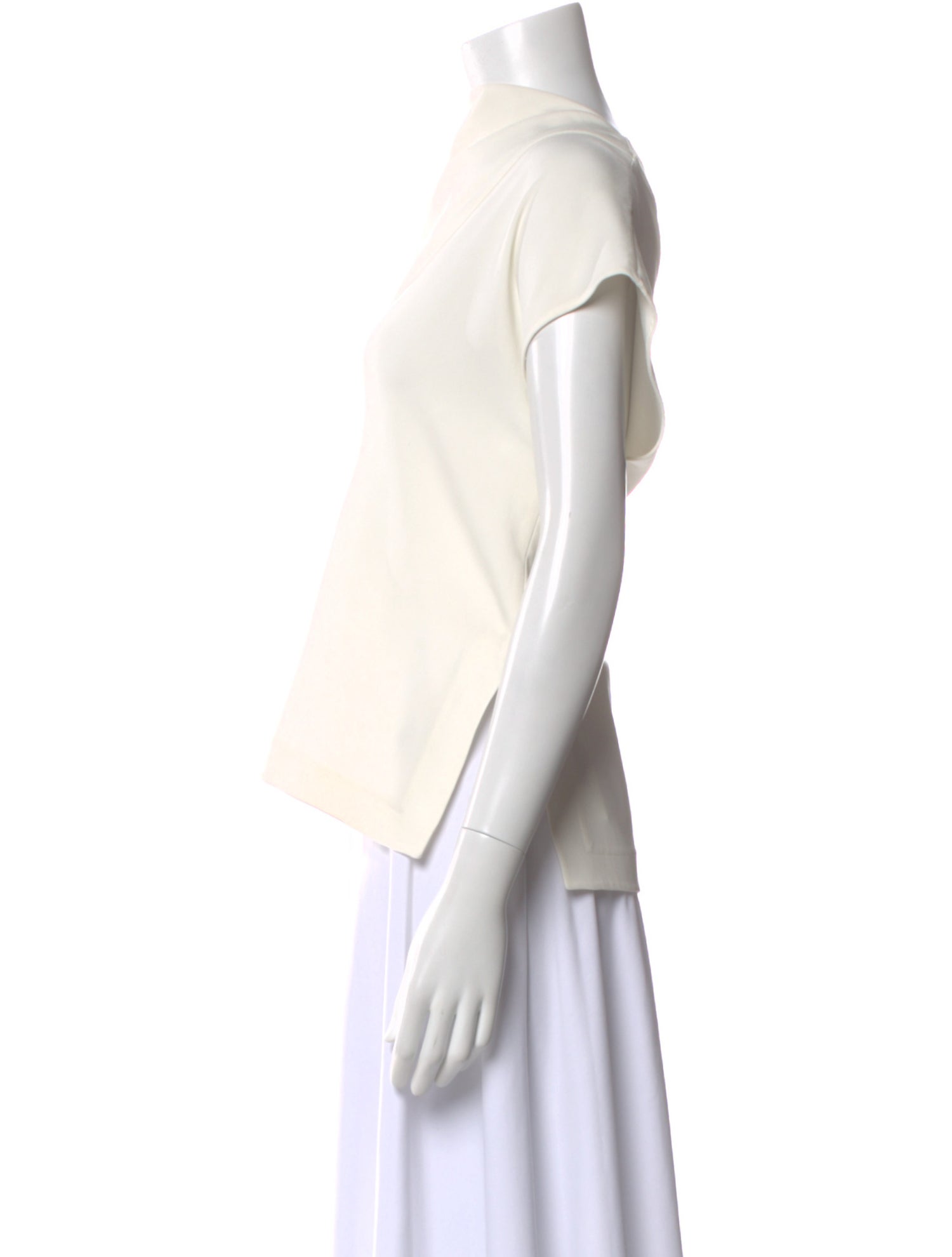 Proenza Schouler Cowl Neck Short Sleeve Top