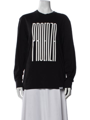 Pre-owned Proenza Schouler Graphic Print Crew Neck T-shirt In Black
