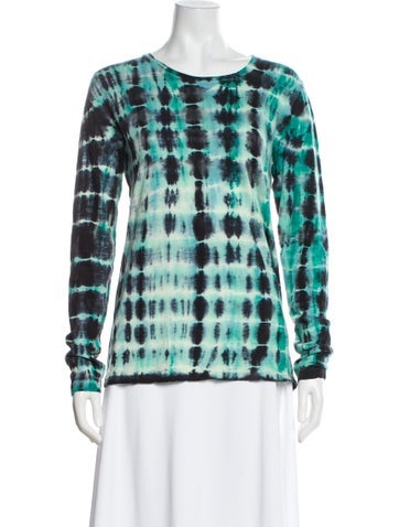 Pre-owned Proenza Schouler Tie-dye Print Crew Neck T-shirt In Green
