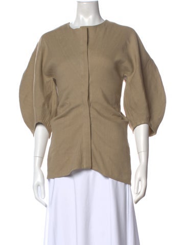 Pre-owned Proenza Schouler Linen Crew Neck Blouse In Neutral