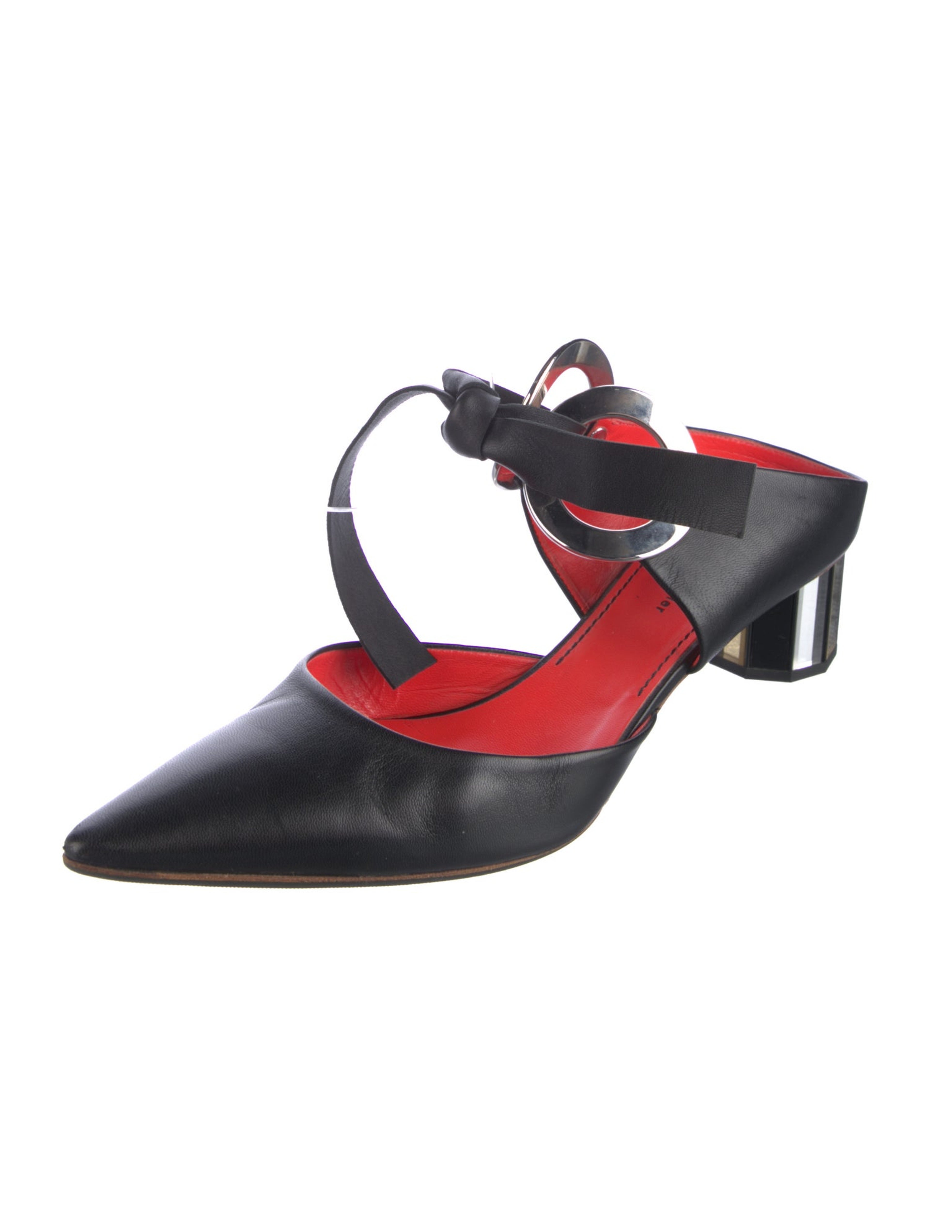 Leather Colorblock Pattern Mules