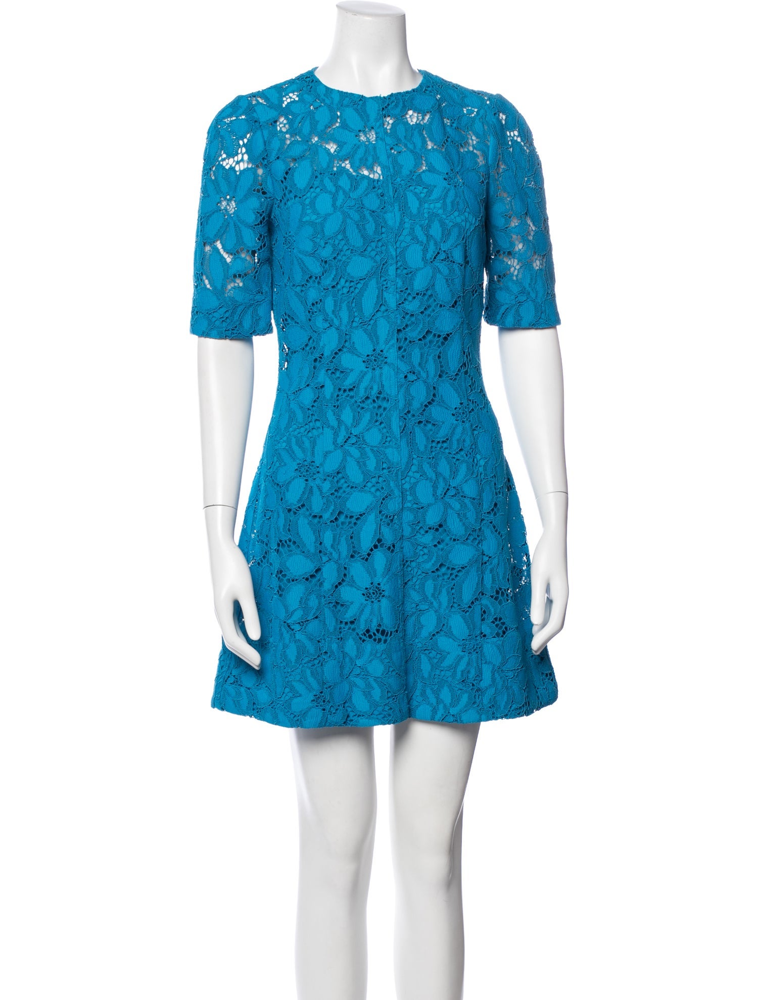 proenza schouler lace dress Proenza Schouler Lace-Embroidered Matte Satin Midi Dress