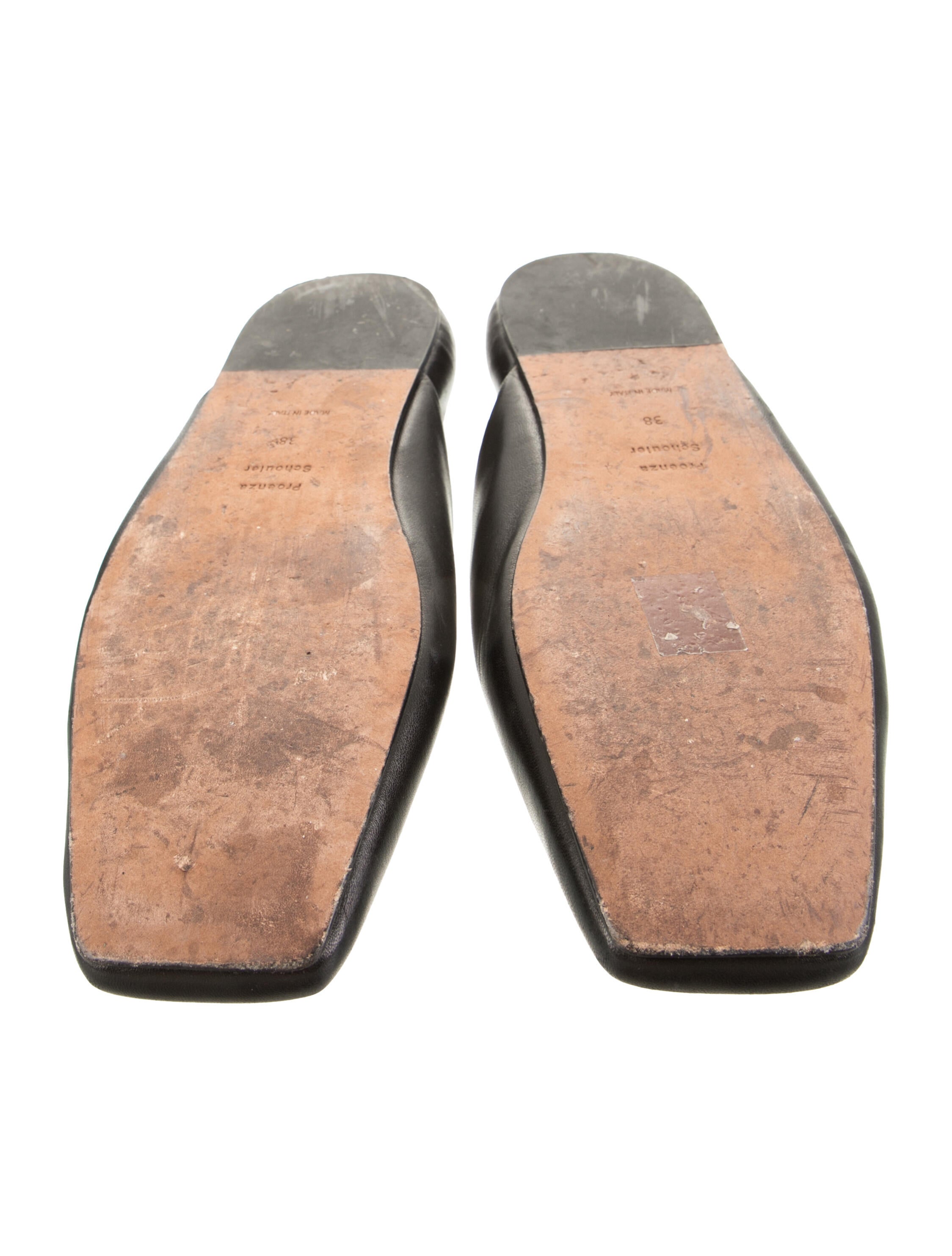 Proenza Schouler Leather Mules - Black Flats, Shoes - PRO170784