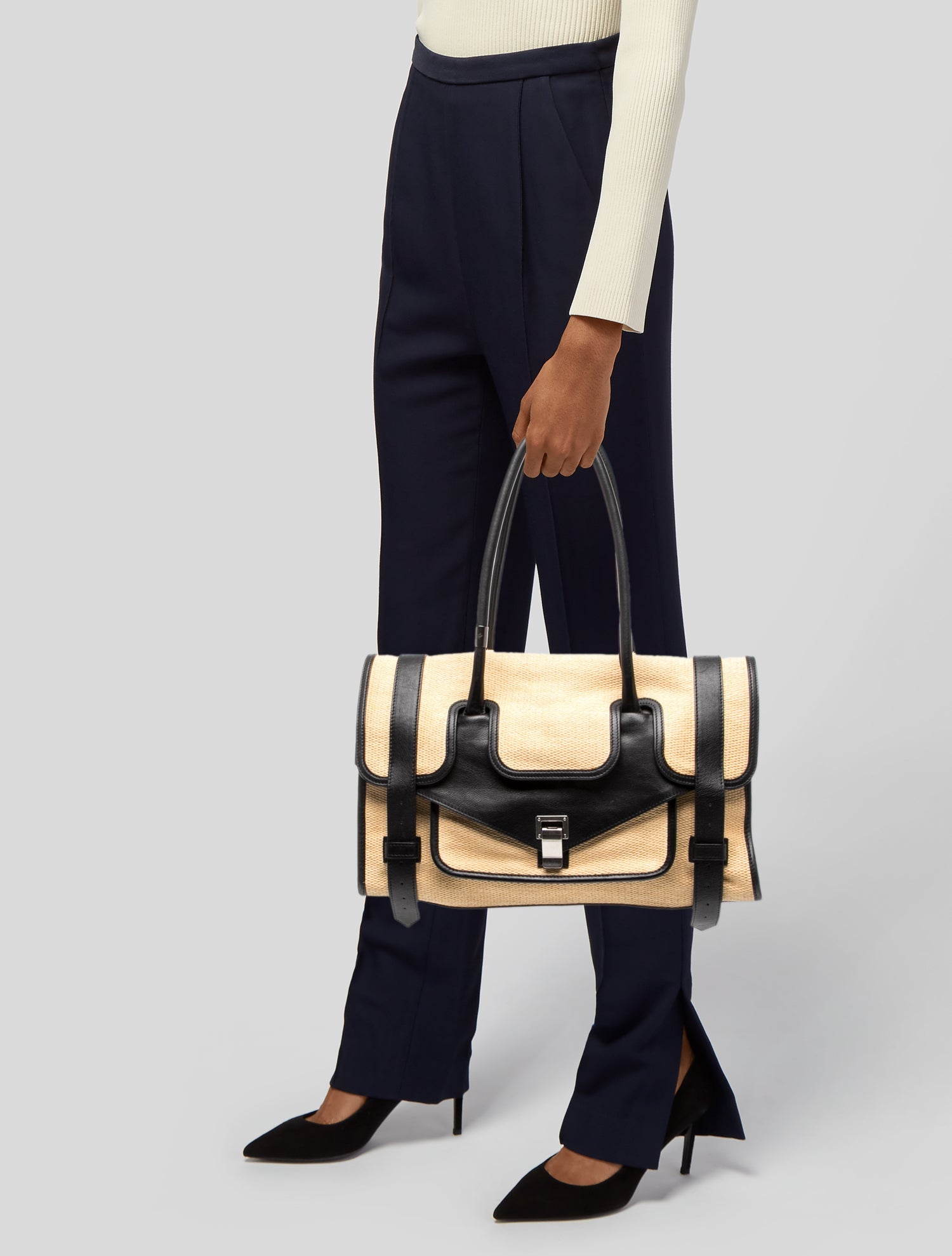 Proenza Schouler Raffia Top Handle Bag