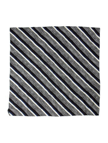 Pre-owned Proenza Schouler Silk Striped Scarf In Black