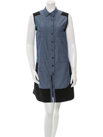 Proenza Schouler Colorblock Denim Dress