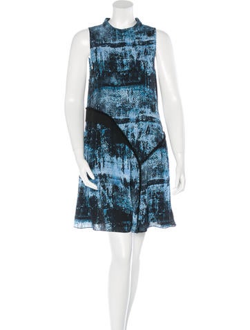 Proenza Schouler Silk Abstract Print Dress