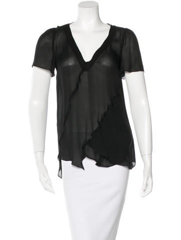 Proenza Schouler Sheer Short Sleeve Top