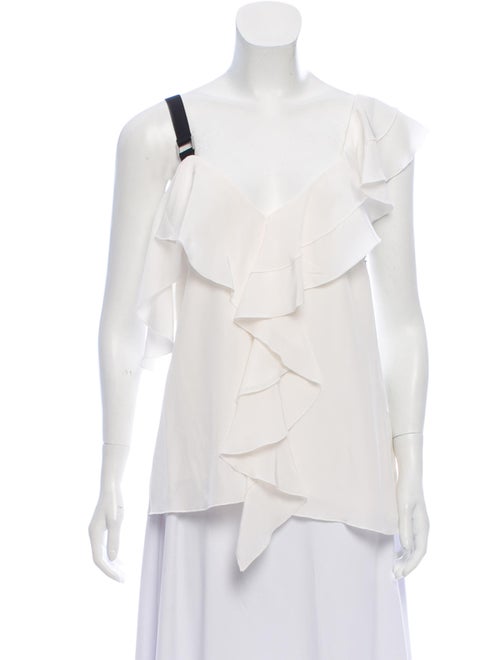 Proenza Schouler Ruffled Accent Blouse w/ Tags Whi