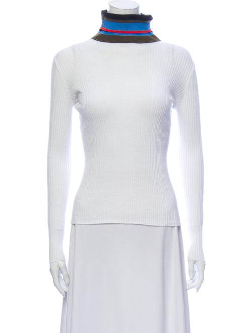 Proenza Schouler Striped Turtleneck Top White