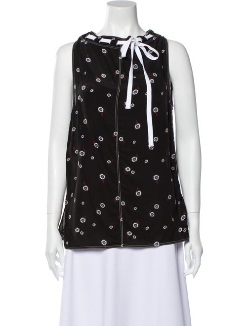 Proenza Schouler Silk Printed Blouse Black