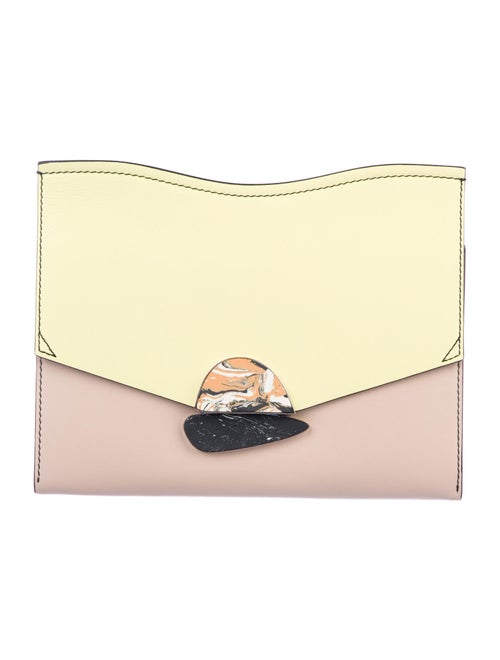 Proenza Schouler Leather Curl Clutch Silver