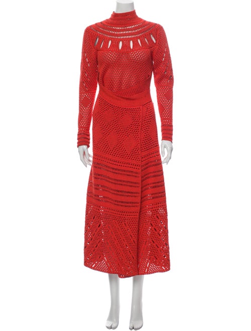 Proenza Schouler Turtleneck Long Dress Orange