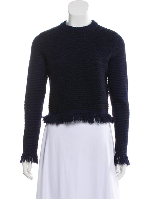 Proenza Schouler Fringe-Trimmed Sweater Navy